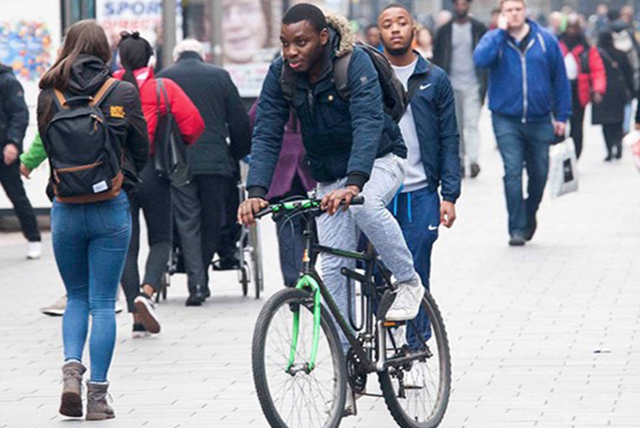 Young man on his bike