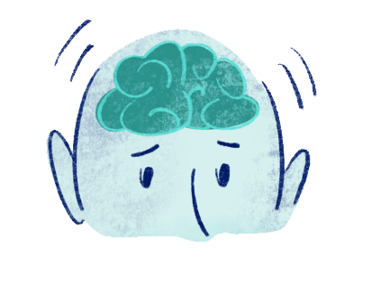illustration of person with a troubled brain