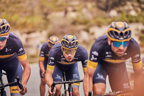 Image team novo nordisk riding in Spain