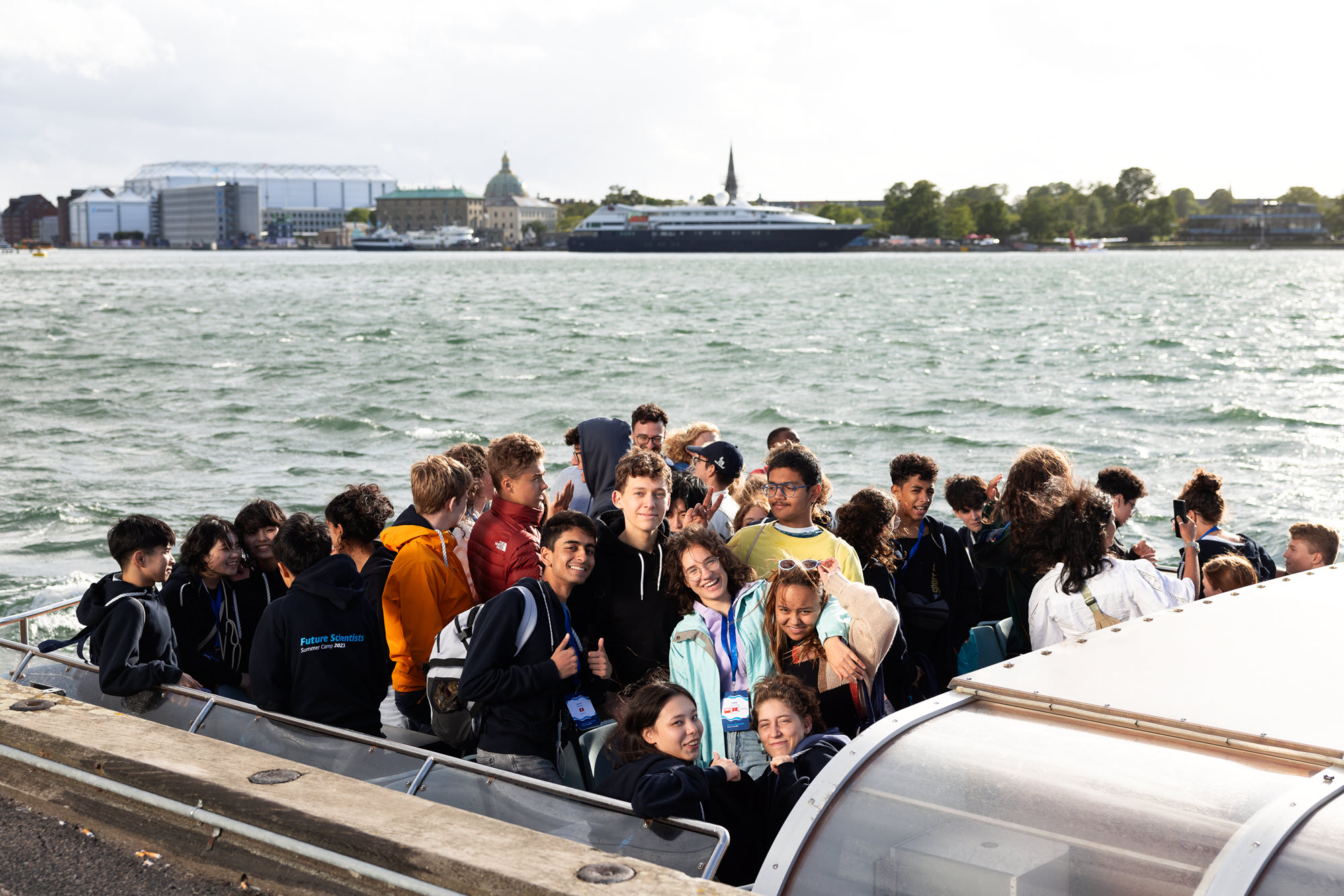 Image of  young people on boat in Copenhagen canals